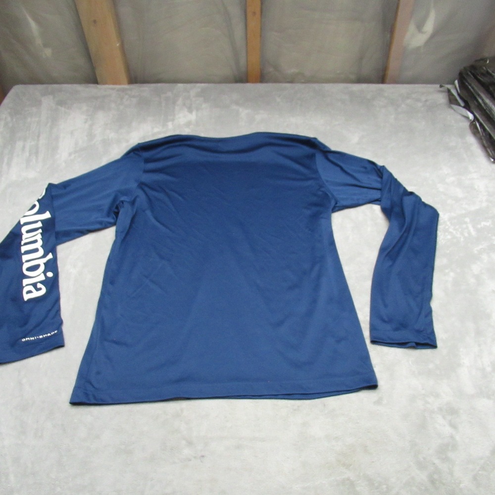 Columbia Shirt Mens Small Blue Long Sleeve Performance Omni-Shade Graphic Print